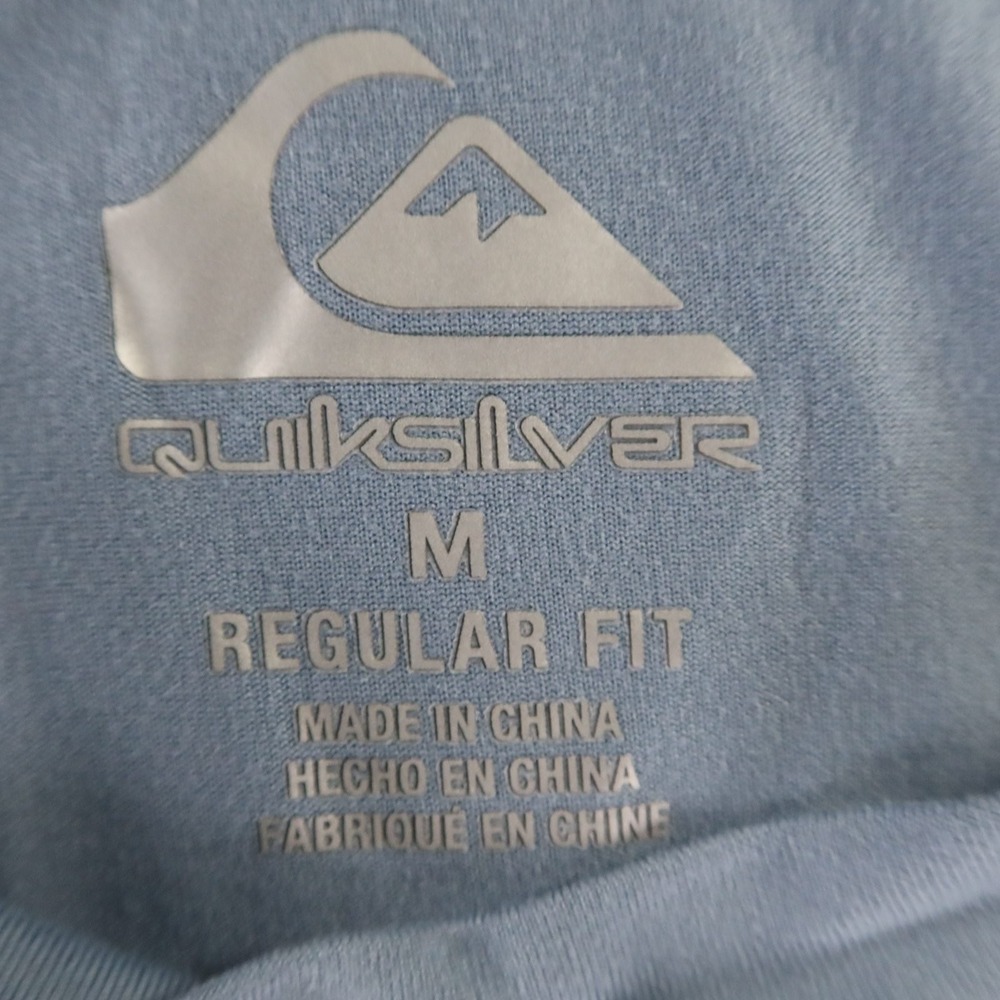 Quiksilver Shirt Mens M Blue Logo Polyester Short Sleeve - Picture 3 of 8